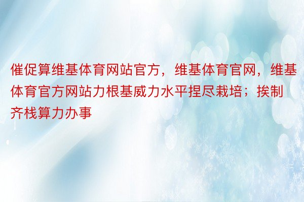 催促算维基体育网站官方，维基体育官网，维基体育官方网站力根基威力水平捏尽栽培；挨制齐栈算力办事